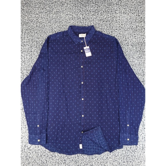 Marine Layer Other - Marine Layer Button Down Mens Large Indigo Hudson Woven Micro Print Shirt
